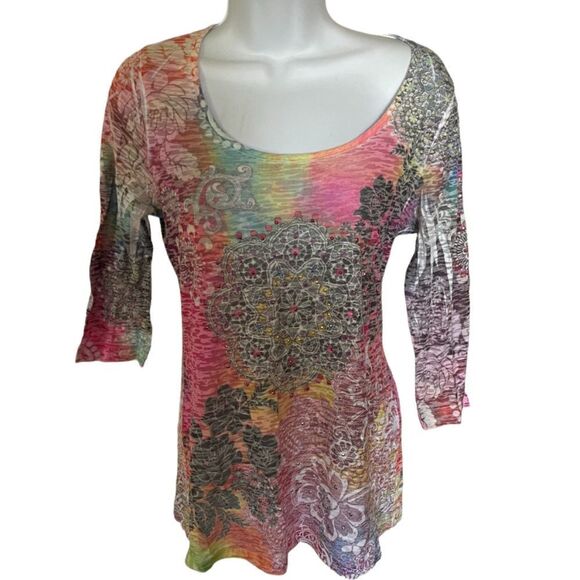 Pretty Yoga Burn Out Top - Size Small - Picture 1 of 4
